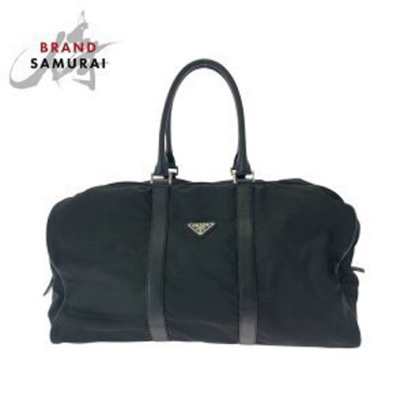 Prada Tessuto nylon triangular handbag bag Boston black - Picture 1 of 9